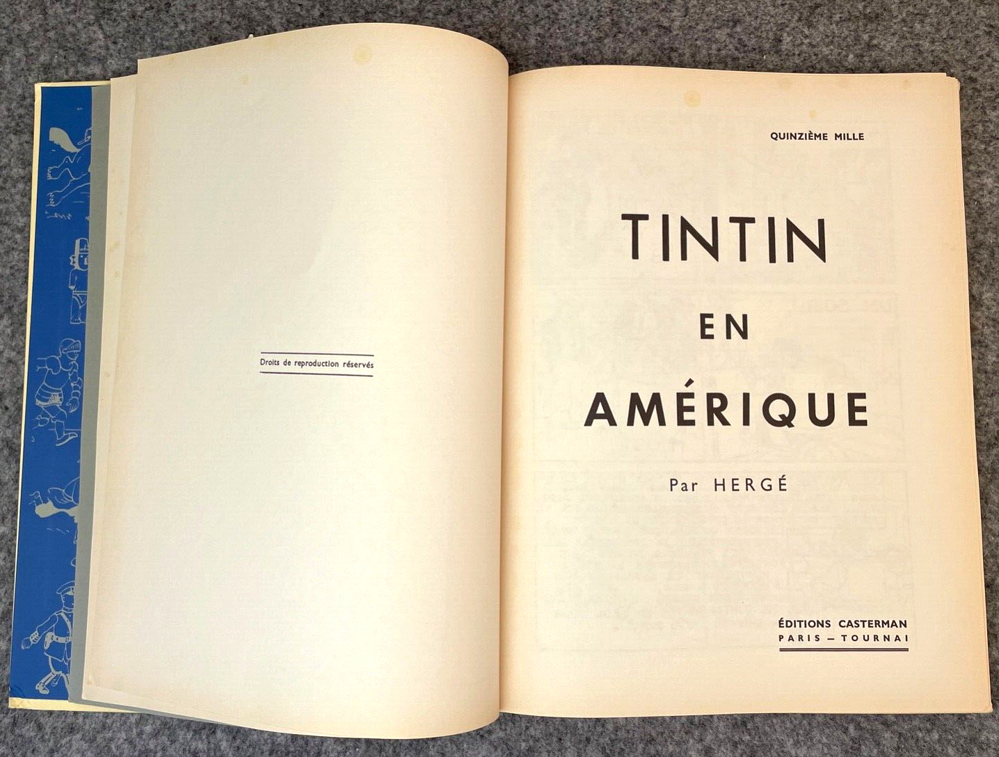 Tintin En Amerique - Rare B&W Facsimile 1st Edition Casterman - 1995 French EO Noire Blanc