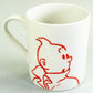 Moulinsart Tintin Calligraphy Character Mug: Tintin Turning - Red 2022