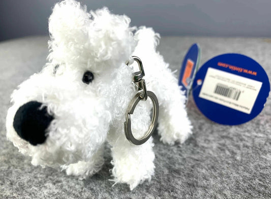 Moulinsart Snowy Plush Soft Toy Key ring: Standing 8cm height Official Tintin Figure keyring