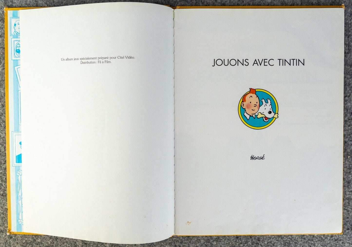 Herge - Jouons Avec Tintin - Casterman 1st Edition 1991 Activity Book Belgian Hardback EO