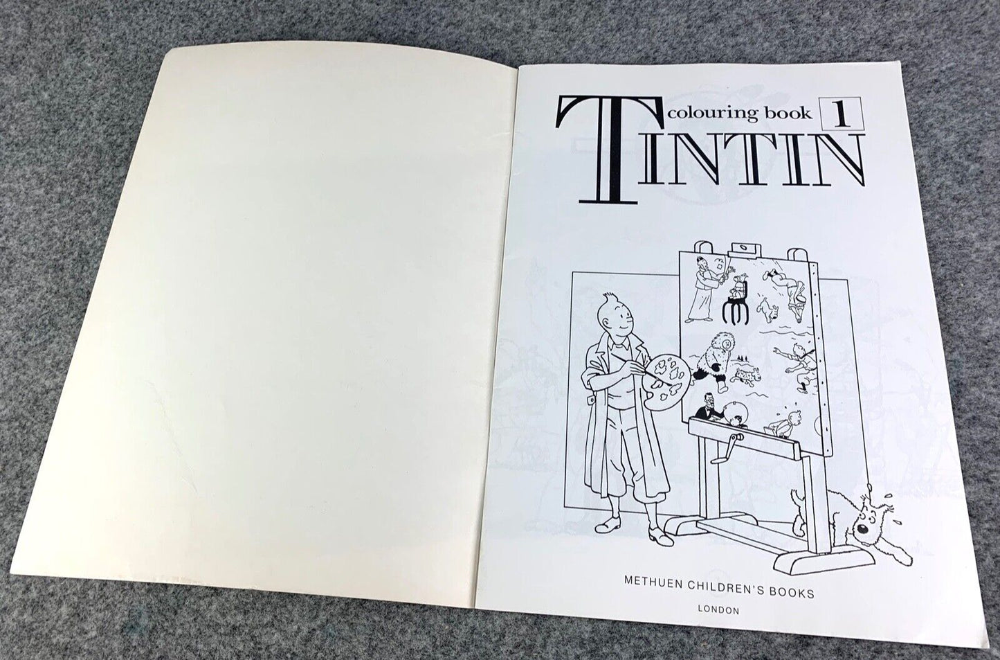 Tintin Colouring Book Volume 1 Methuen 1990 1st Edition Children's Book by Herge
