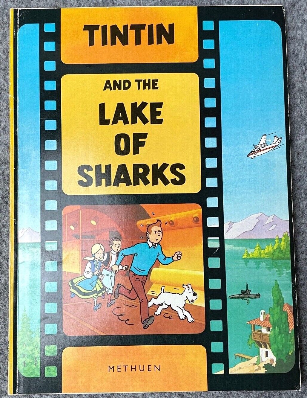 Lake of Sharks - Tintin Methuen 1st UK Paperback Edition Book 1970s
