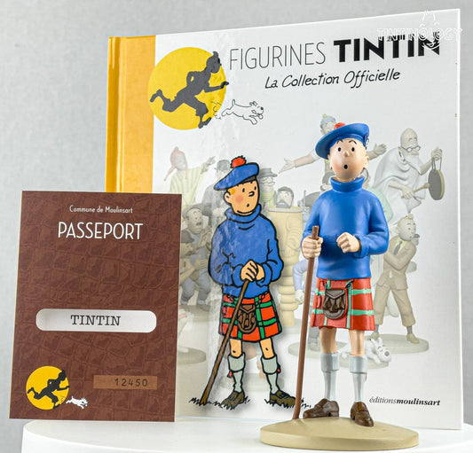 Tintin Figurines #22 Tintin in kilt - The Black Island Herge model Moulinsart Figure