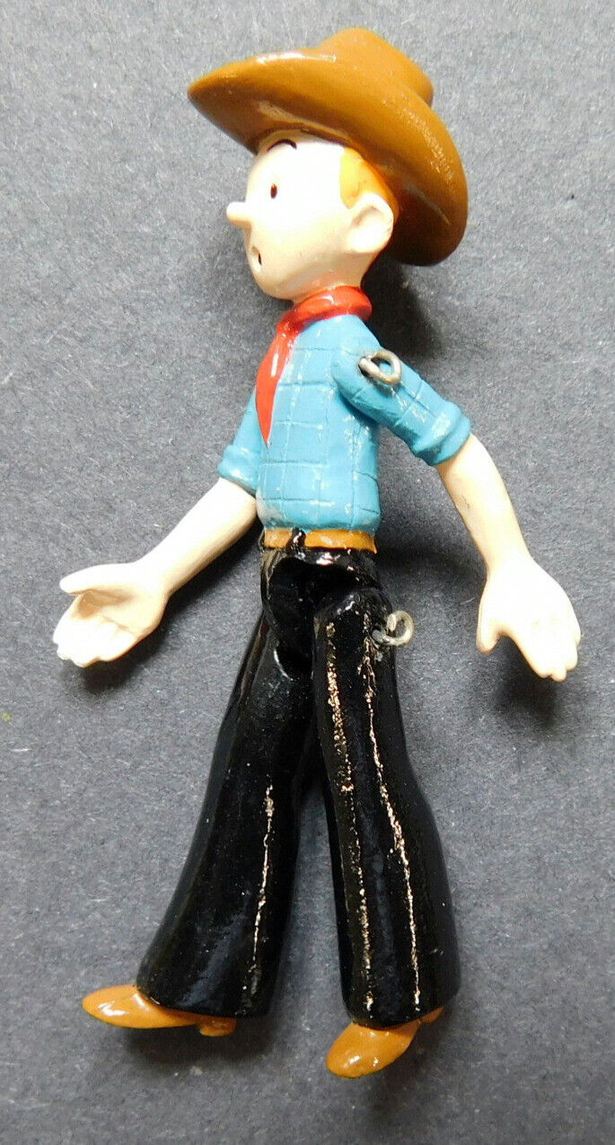 Pixi Tintin Figurine Articulee 2502 "Tintin Cowboy" Amerique 1993 Rare Metal Figure