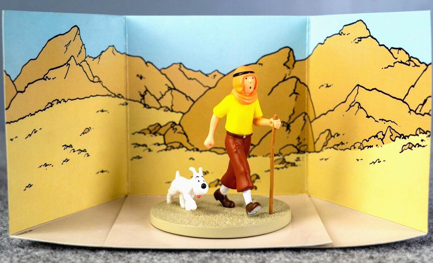 Tintin & Walking Stick Cigars Pharaoh: Coffret/Box Scene Moulinsart 9cm Figurine