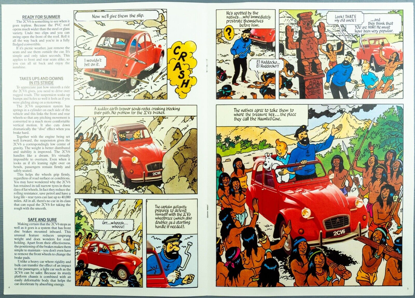 1988 Citroen Tintin Car Brochure: Adventures of 2CV6 and the Haunted Cave by Herge Comic