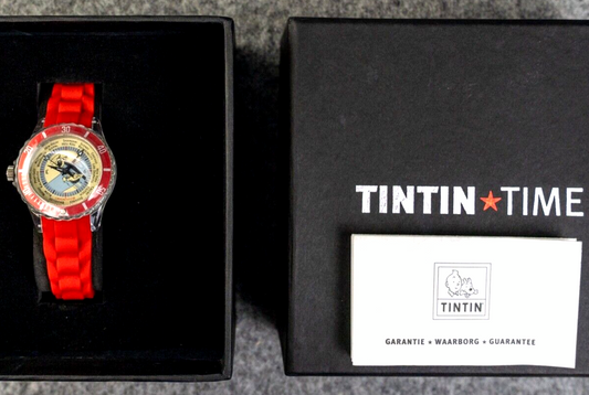 Moulinsart "Tintin Time" Watch 82414 Soviets Plane Red strap Unisex wristwatch