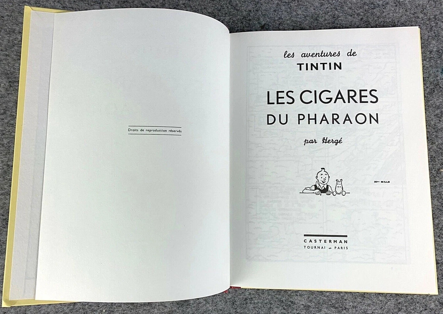 Les Cigares Du Pharaon Rare B&W MINI Facsimile French 1st Edition 1980s HB Tintin Book