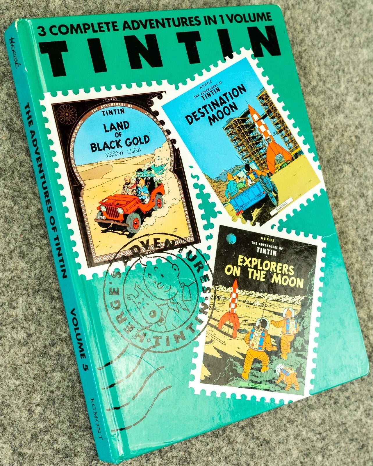 Tintin 3 in 1 Volume 5 - 1992 UK Egmont Hardback 1st Edition Comic Book