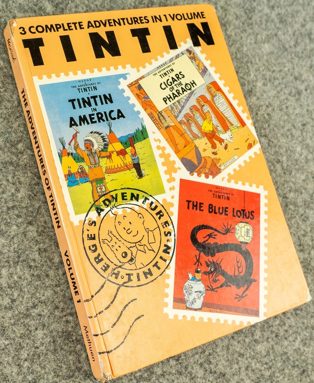 Tintin 3 in 1 Volume 1 - 1990 UK Methuen Hardback 1st Edition Comic Book