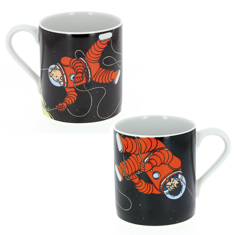 Moulinsart Tintin Calligraphy Character Mug 47987 - Spacesuits on Moon 2023