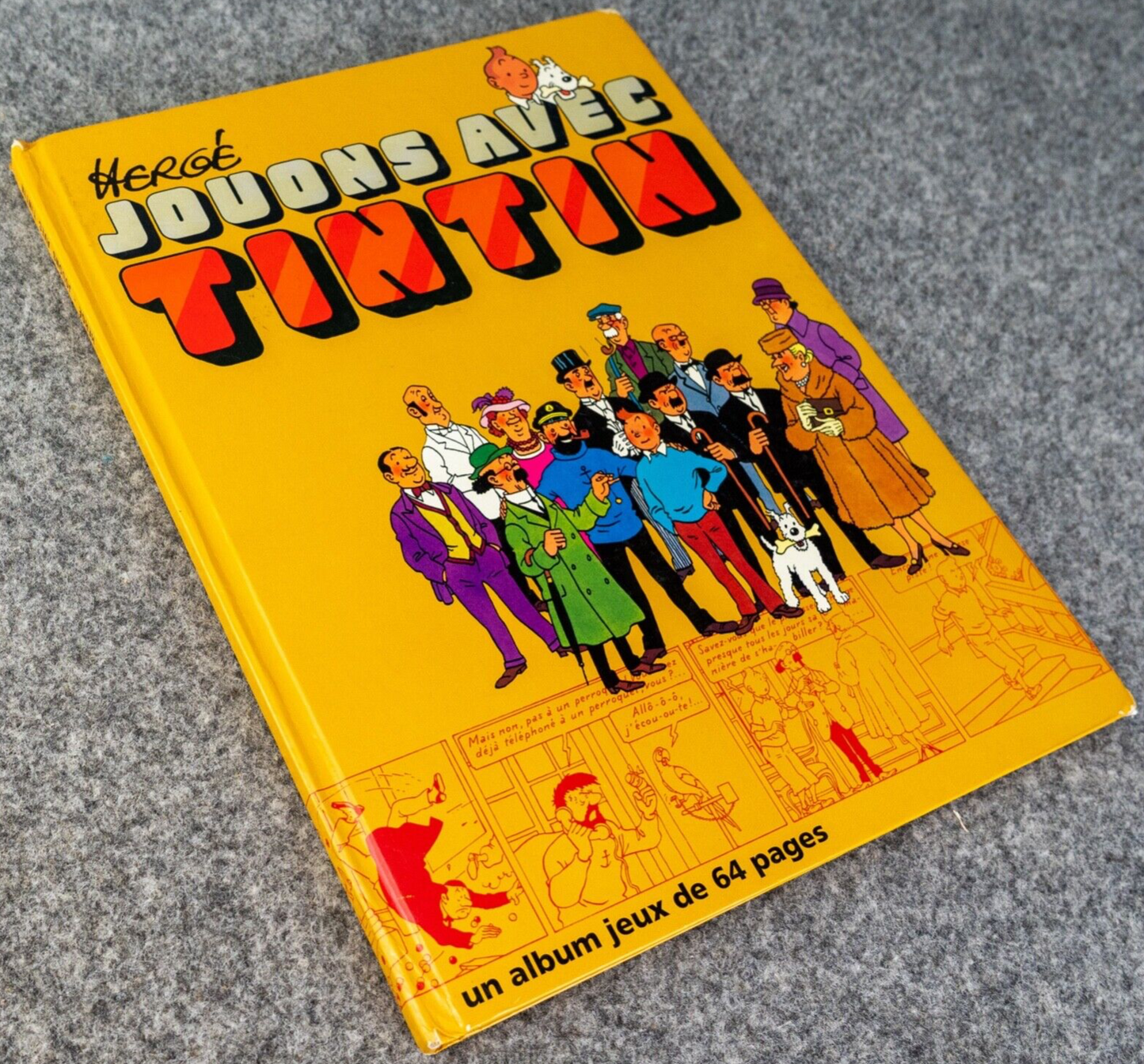 Herge - Jouons Avec Tintin - Casterman 1st Edition 1991 Activity Book Belgian Hardback EO