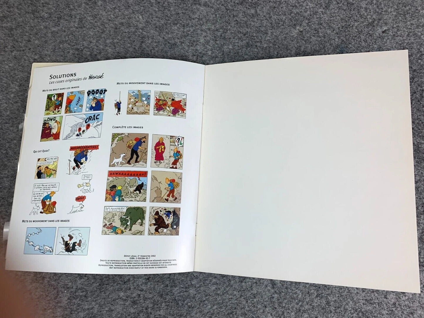Tintin et le Yeti Rare LTD Release 2002 Tintin Sticker Book Editions Moulinsart