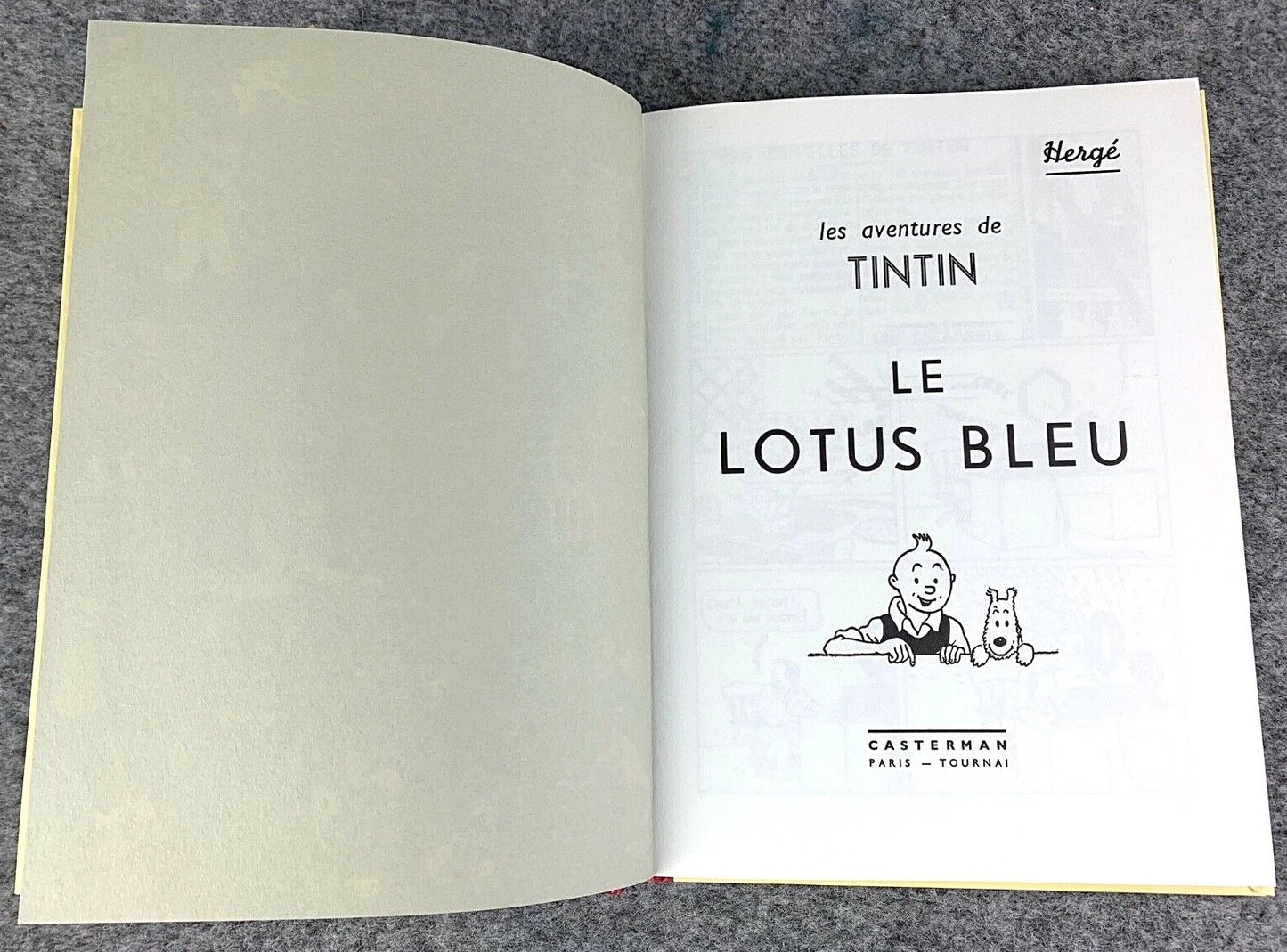 Le Lotus Bleu Rare B&W MINI Facsimile French 1st Edition 1980s HB Tintin Book