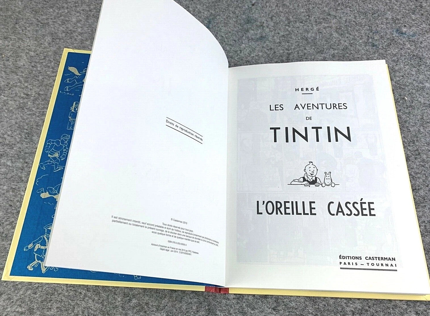 L'Oreille cassée Rare B&W MINI Facsimile French 1st Edition 1980s HB Tintin Book