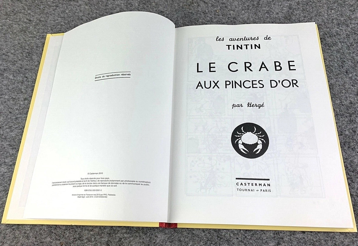 Le Crabe aux pinces d'or Rare B&W MINI Facsimile French 1st Edition 1980s HB Tintin Book
