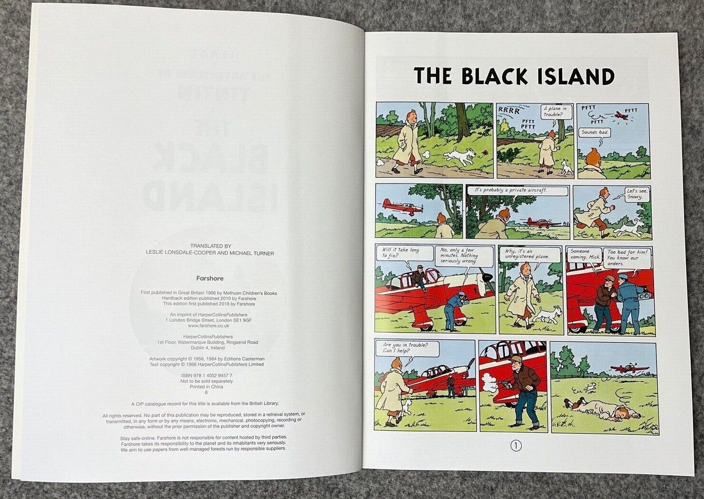 The Black Island - Tintin Farshore 2000s UK Edition Book Paperback Herge