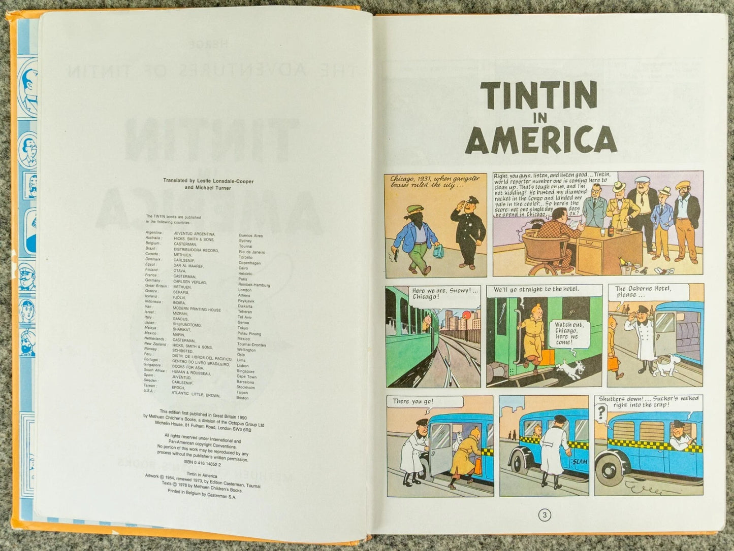 Tintin 3 in 1 Volume 1 - 1990 UK Methuen Hardback 1st Edition Comic Book