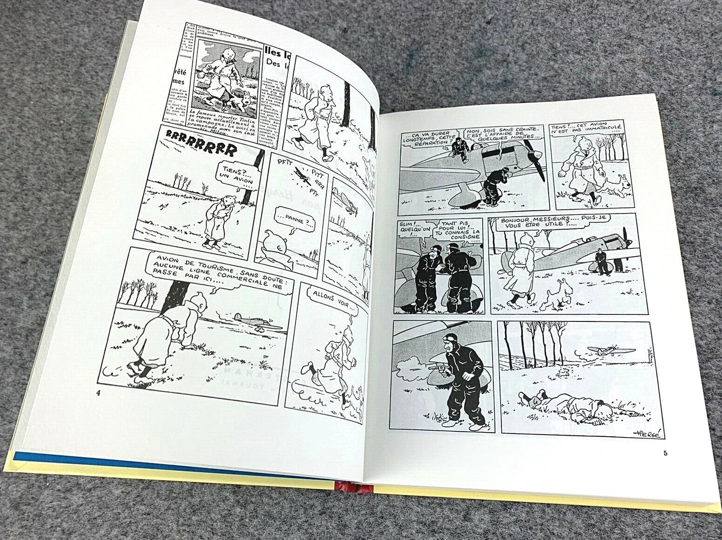 L'Île Noire Rare B&W MINI Facsimile French 1st Edition 1980s HB Tintin Book
