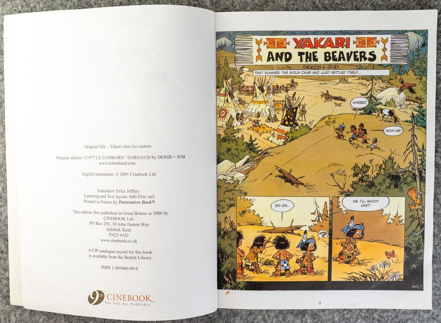 Yakari And The Beavers Volume 3 Cinebook Paperback Comic Book Derib+job