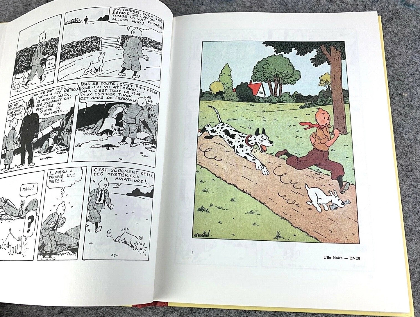 L'Île Noire Rare B&W MINI Facsimile French 1st Edition 1980s HB Tintin Book