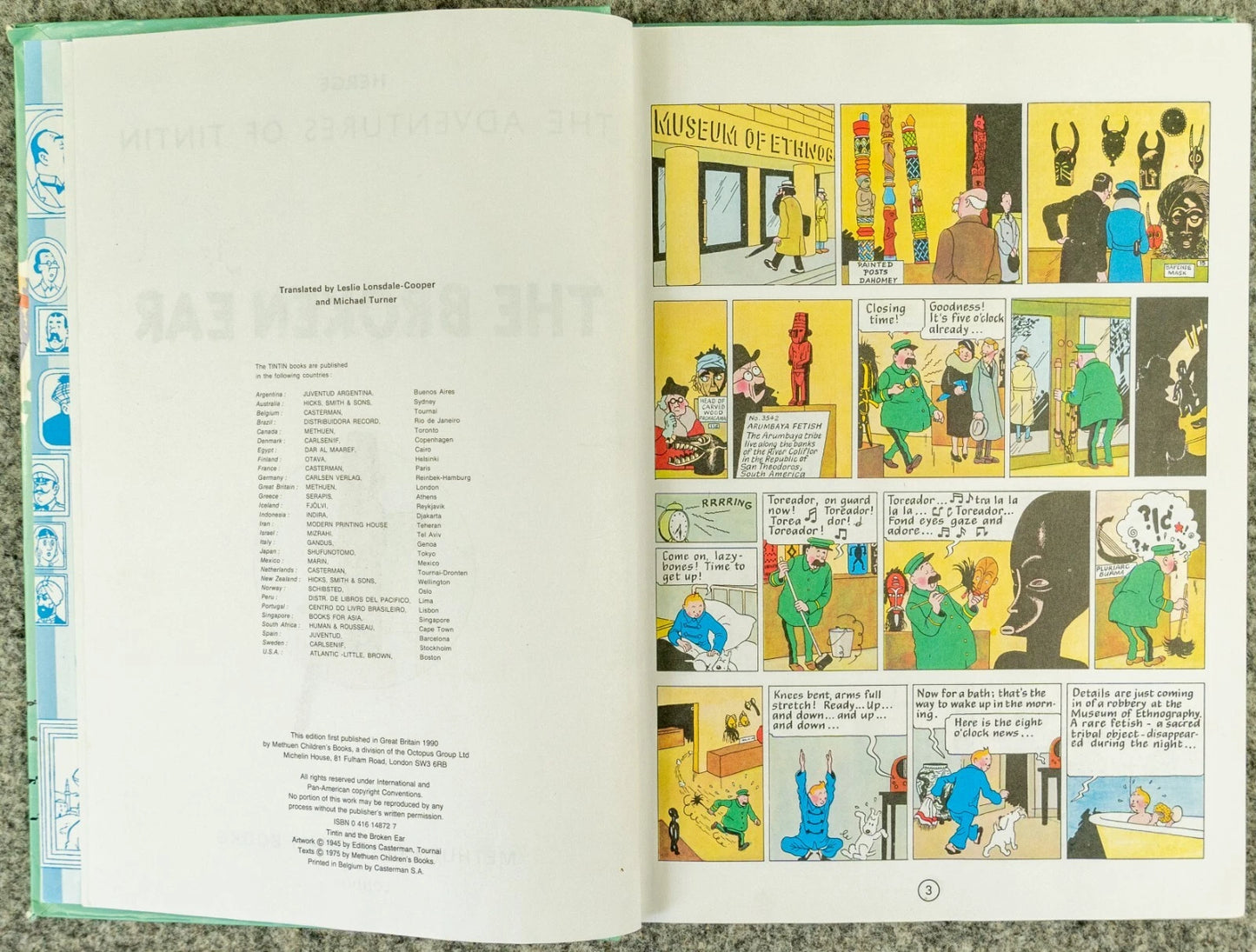 Tintin 3 in 1 Volume 2 - 1990 UK Methuen Hardback 1st Edition Comic Book