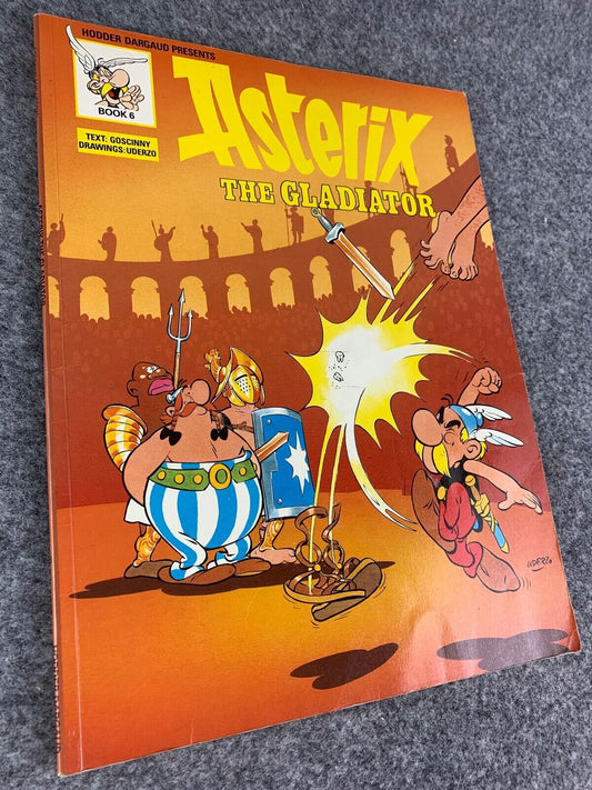 Asterix & the Gladiator - 1970/80s Hodder/Dargaud UK Edition Paperback Book Uderzo