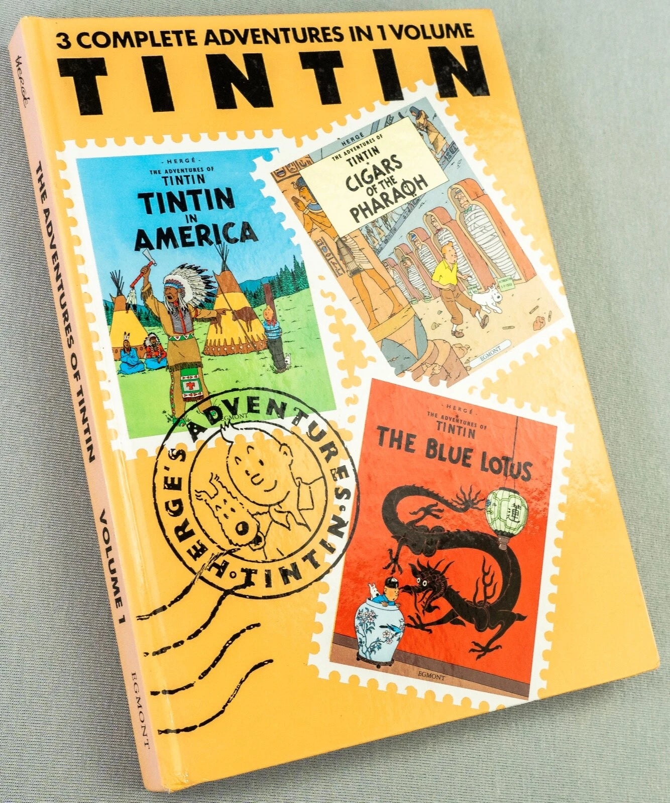 Tintin 3 in 1 Volume 1 - 1990 UK Egmont Hardback 1st Edition Comic Book