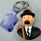 Moulinsart Toy Keyring: Tomson Bust 3.5cm Height 42318 Official Tintin Figure Key Ring