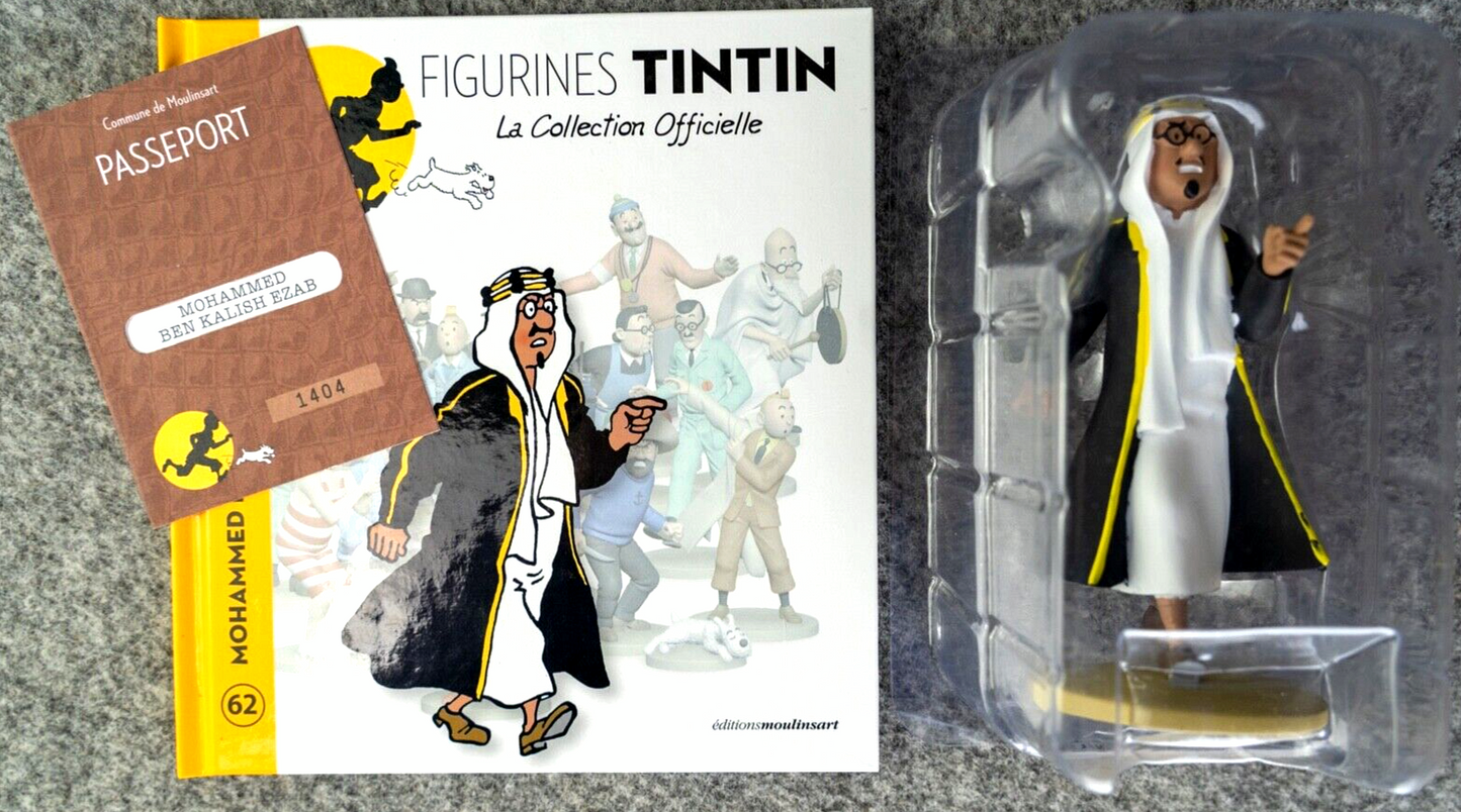 Tintin Figurines Officielle #62 Ben Kalish Ezab: Land Black Gold Resin Model Figure