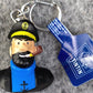 Moulinsart Toy Keyring: Haddock Bust Figure 3.5cm Height 42315 Official Tintin Figure Key Ring