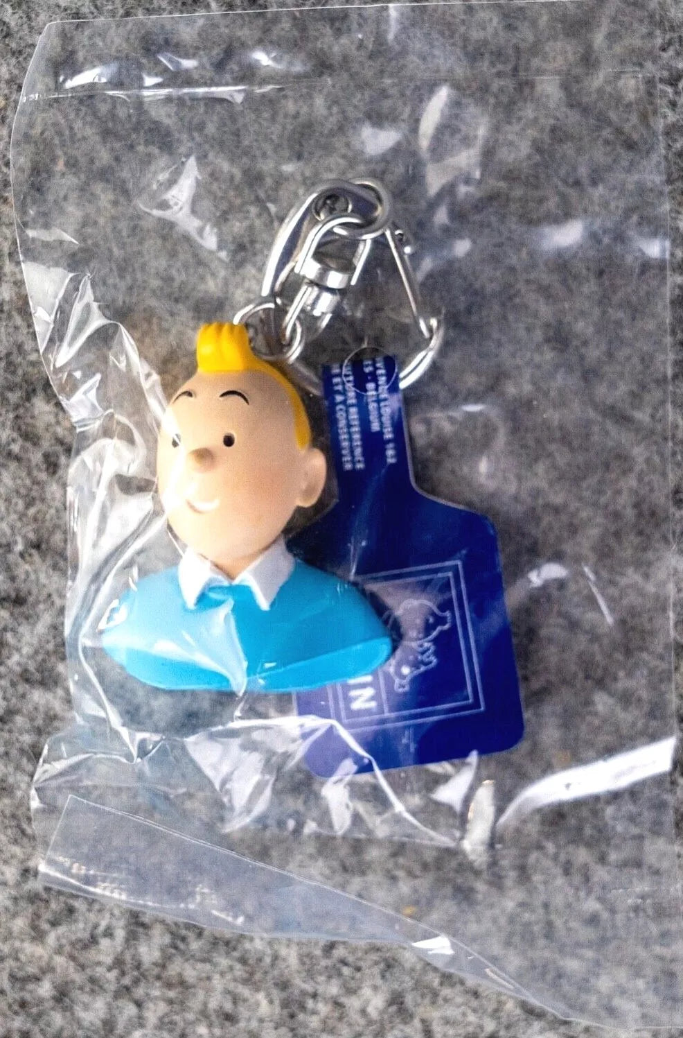 Moulinsart Toy Keyring: Tintin bust 3.5cm Height 42314 Official Tintin Figure Key Ring