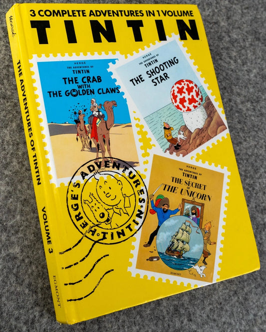 Tintin 3 in 1 Volume 3 - 1991 UK Egmont Hardback 1st Edition Comic Book