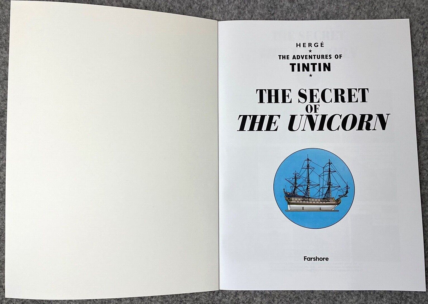 Secret of the Unicorn - Tintin Farshore 2000s UK Edition Book Paperback Herge