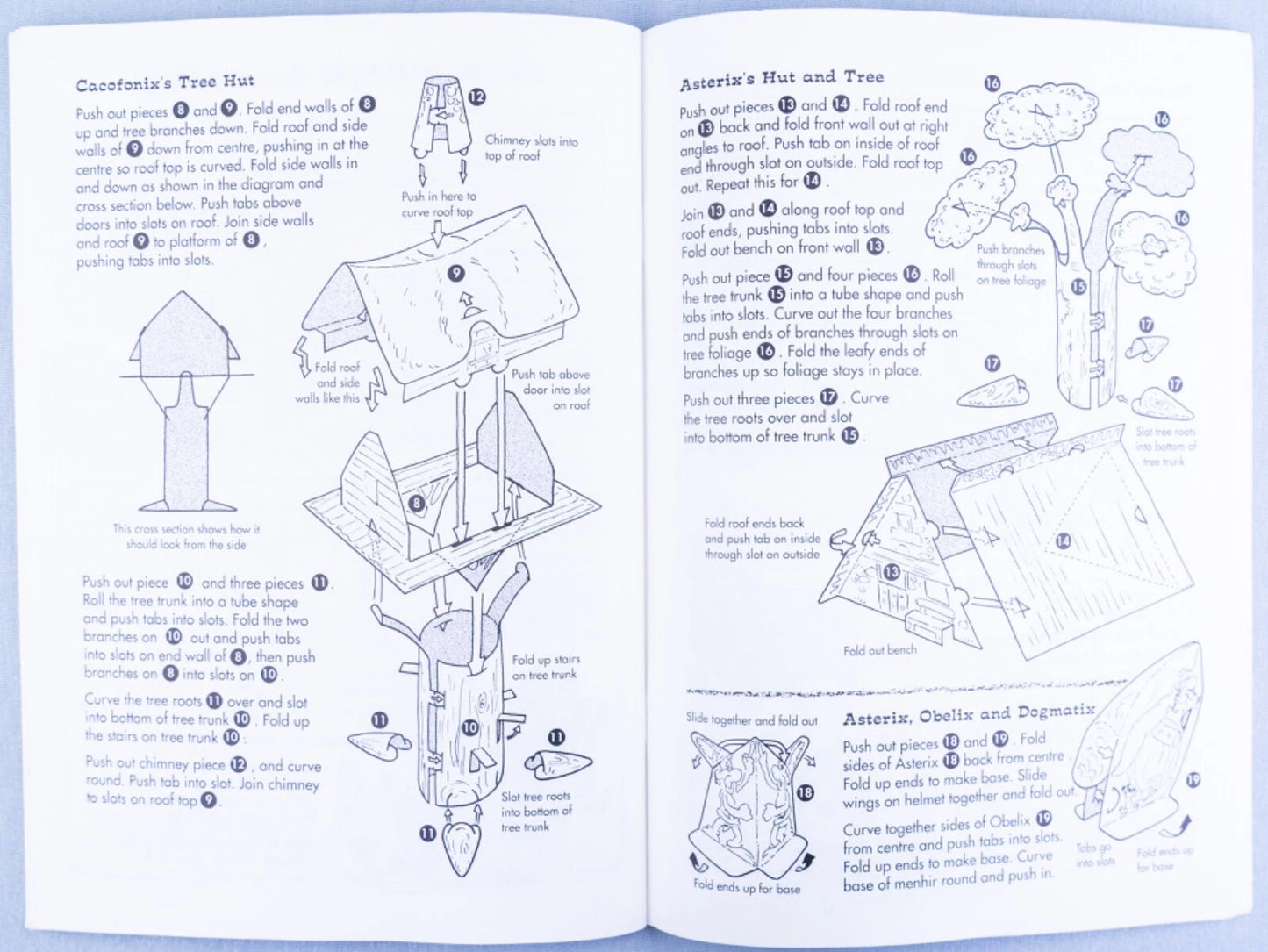 Asterix Game Book: Asterix Gauls Village Push out & Build Gocinny-Underzo 1992 UK Edition