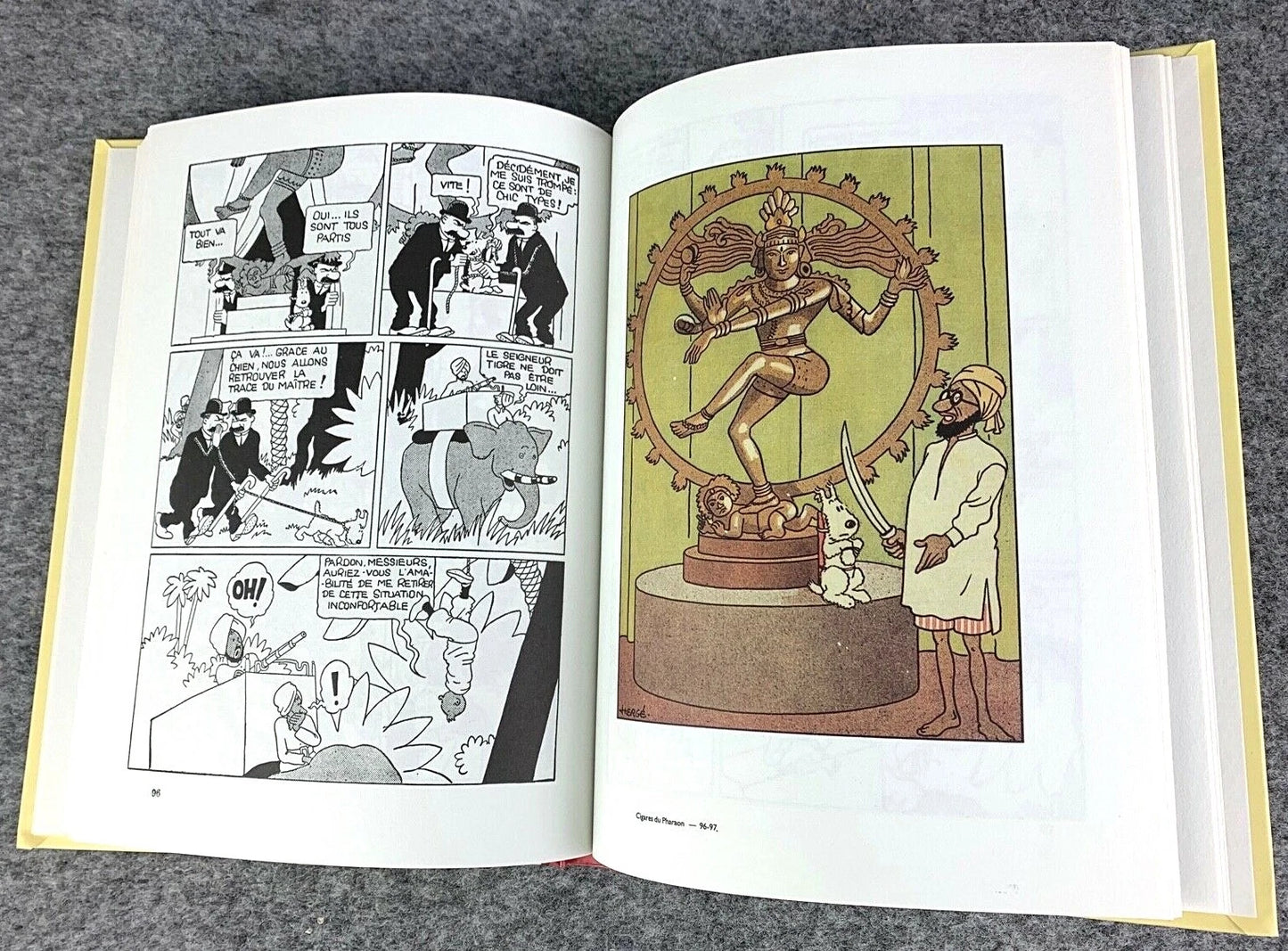 Les Cigares Du Pharaon Rare B&W MINI Facsimile French 1st Edition 1980s HB Tintin Book