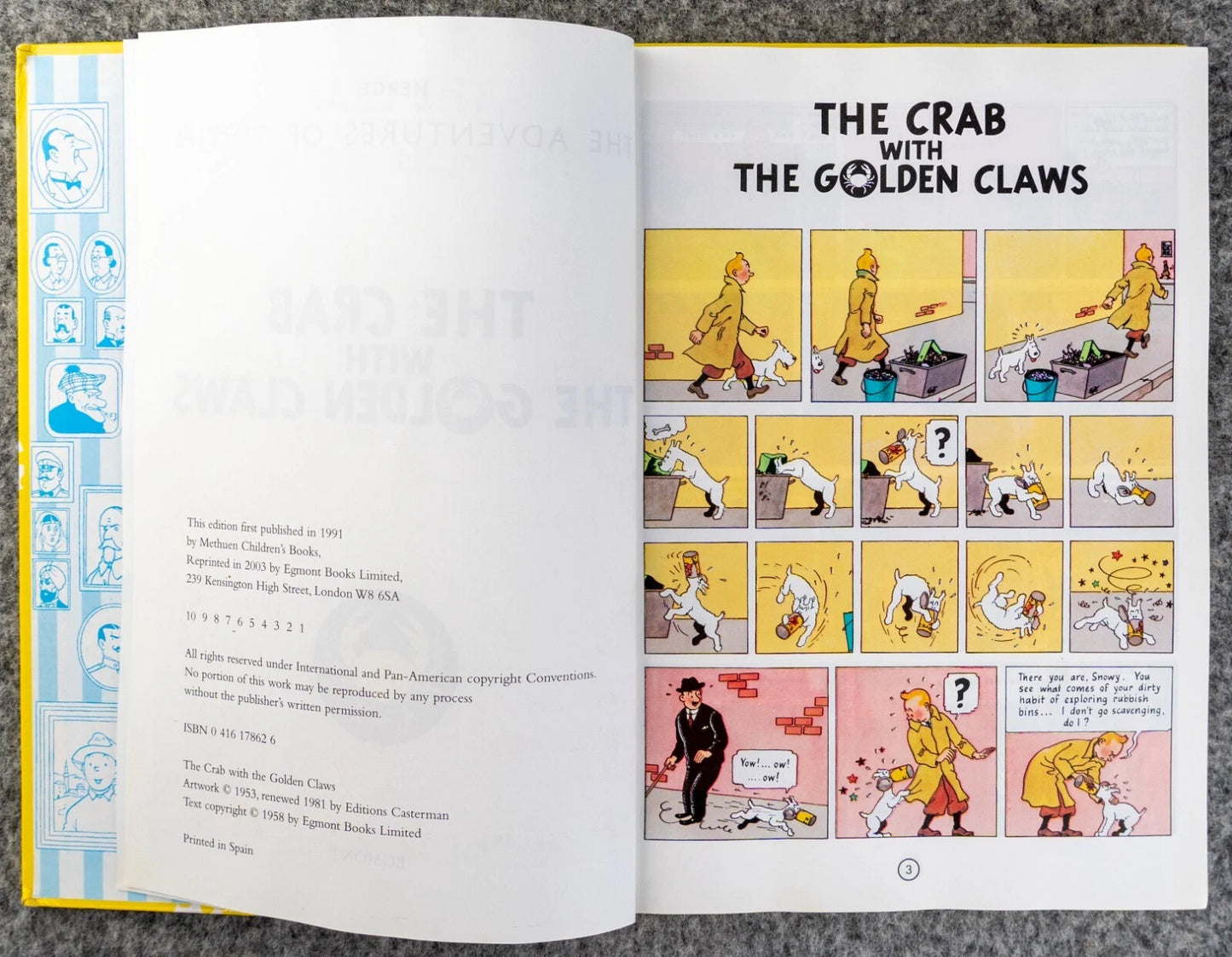 Tintin 3 in 1 Volume 3 - 1991 UK Egmont Hardback 1st Edition Comic Book