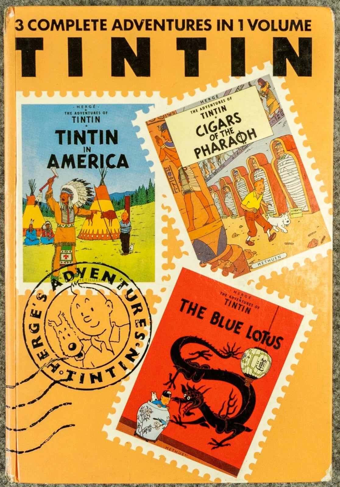 Tintin 3 in 1 Volume 1 - 1990 UK Methuen Hardback 1st Edition Comic Book