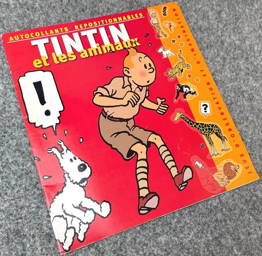 Tintin et les animaux Rare LTD Release 2002 Tintin Sticker Book Editions Moulinsart