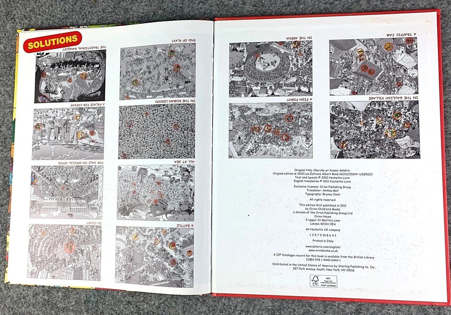 Asterix Game Book: Where's Asterix? Orion Books 2011 UK Hardback Edition