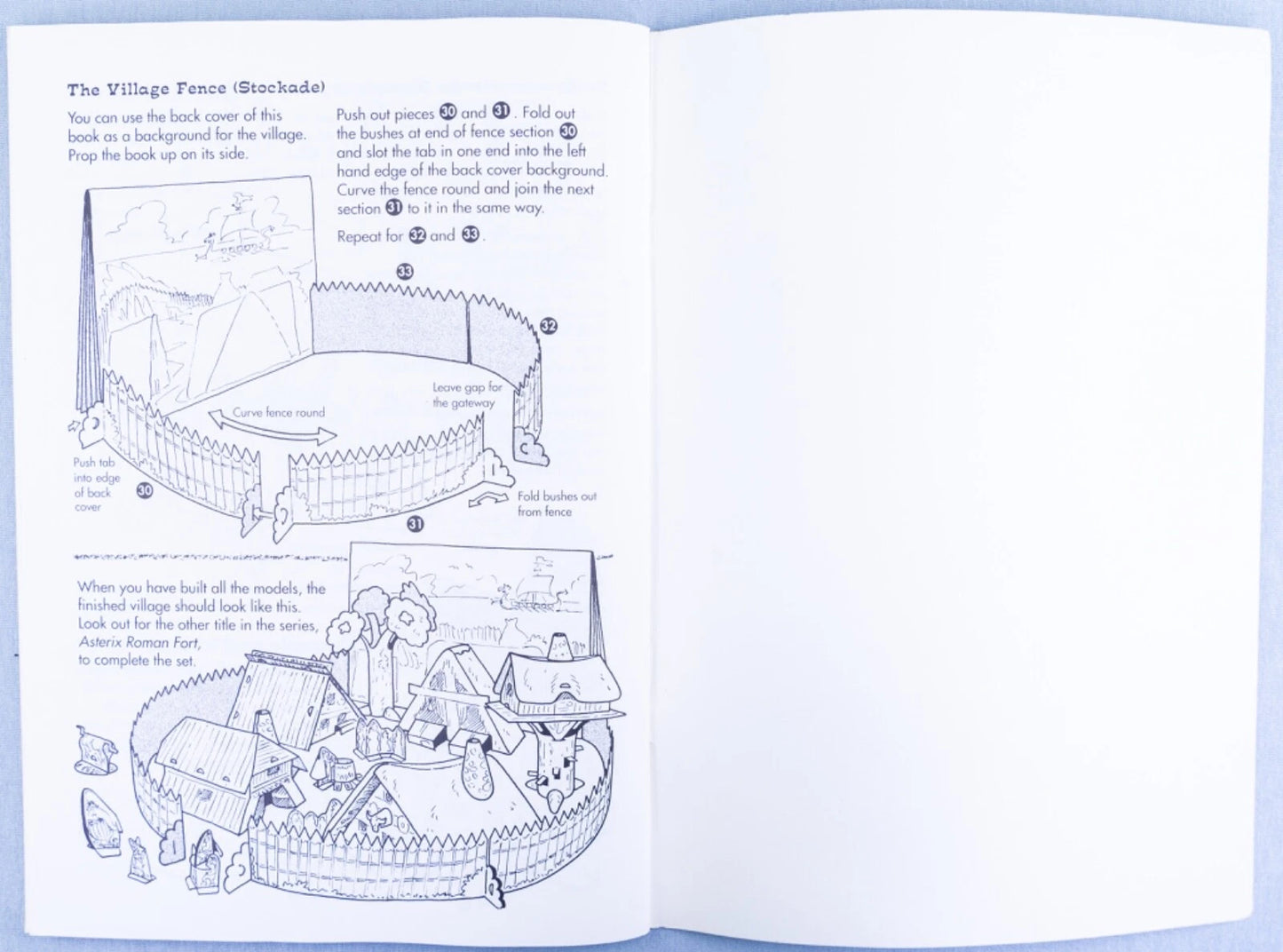 Asterix Game Book: Asterix Gauls Village Push out & Build Gocinny-Underzo 1992 UK Edition