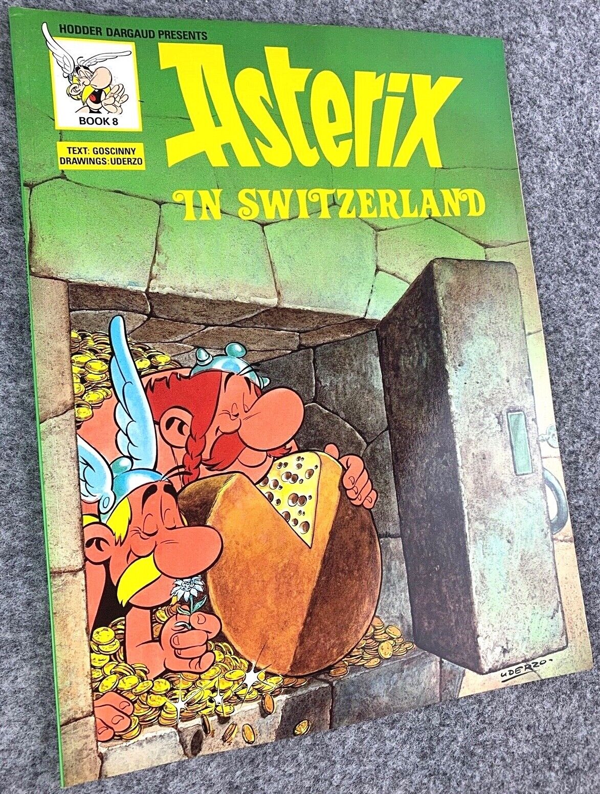 Asterix in Switzerland - 1970/80s Hodder/Dargaud UK Edition Paperback Book Uderzo