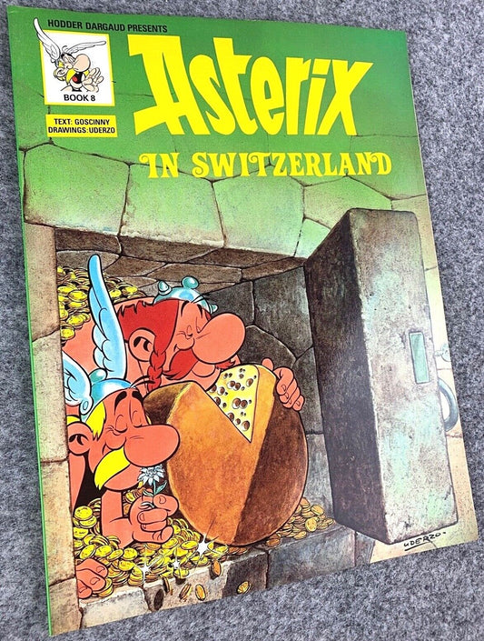 Asterix in Switzerland - 1970/80s Hodder/Dargaud UK Edition Paperback Book Uderzo