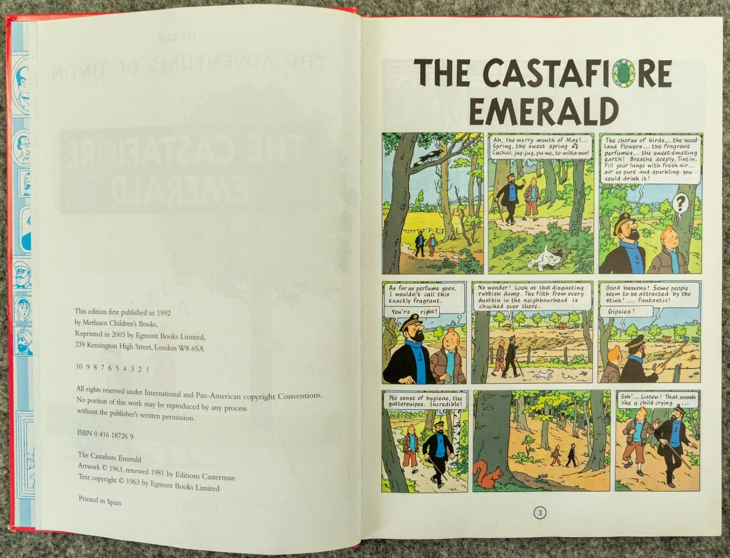 Tintin 3 in 1 Volume 7 - 1992 UK Egmont Hardback 1st Edition Comic Book