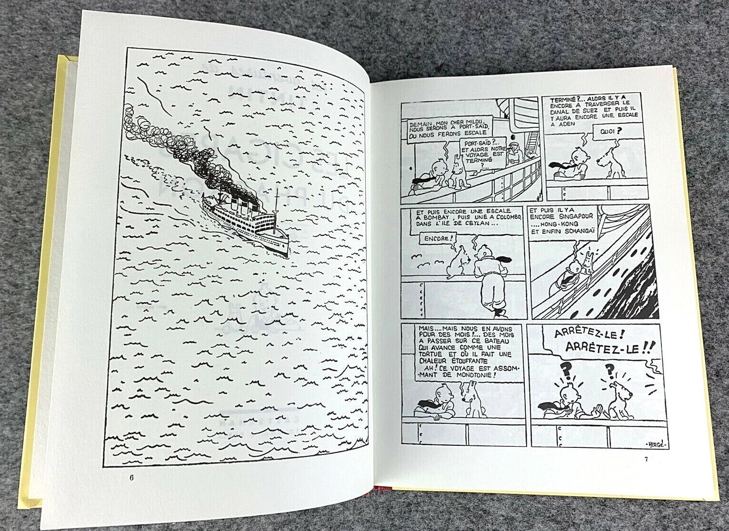 Les Cigares Du Pharaon Rare B&W MINI Facsimile French 1st Edition 1980s HB Tintin Book