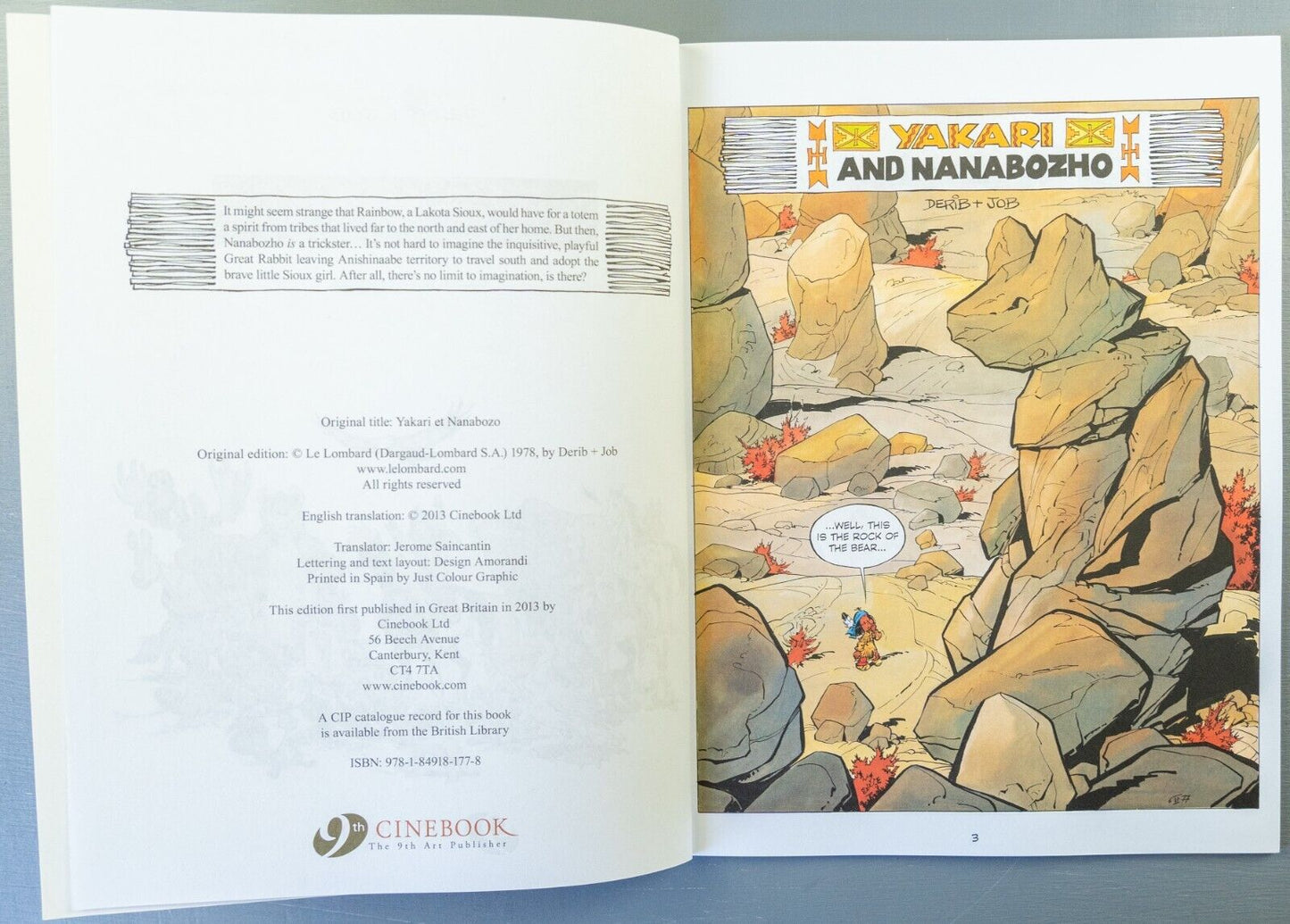 Yakari And Nanabohzo Volume 11 Cinebook Paperback Comic Book Derib+job