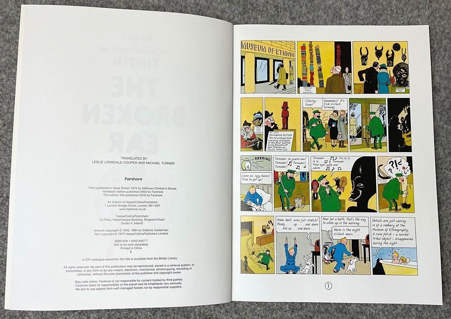 The Broken Ear - Tintin Farshore 2000s UK Edition Book Paperback Herge