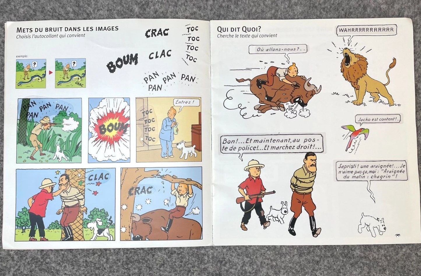 Tintin et les animaux Rare LTD Release 2002 Tintin Sticker Book Editions Moulinsart