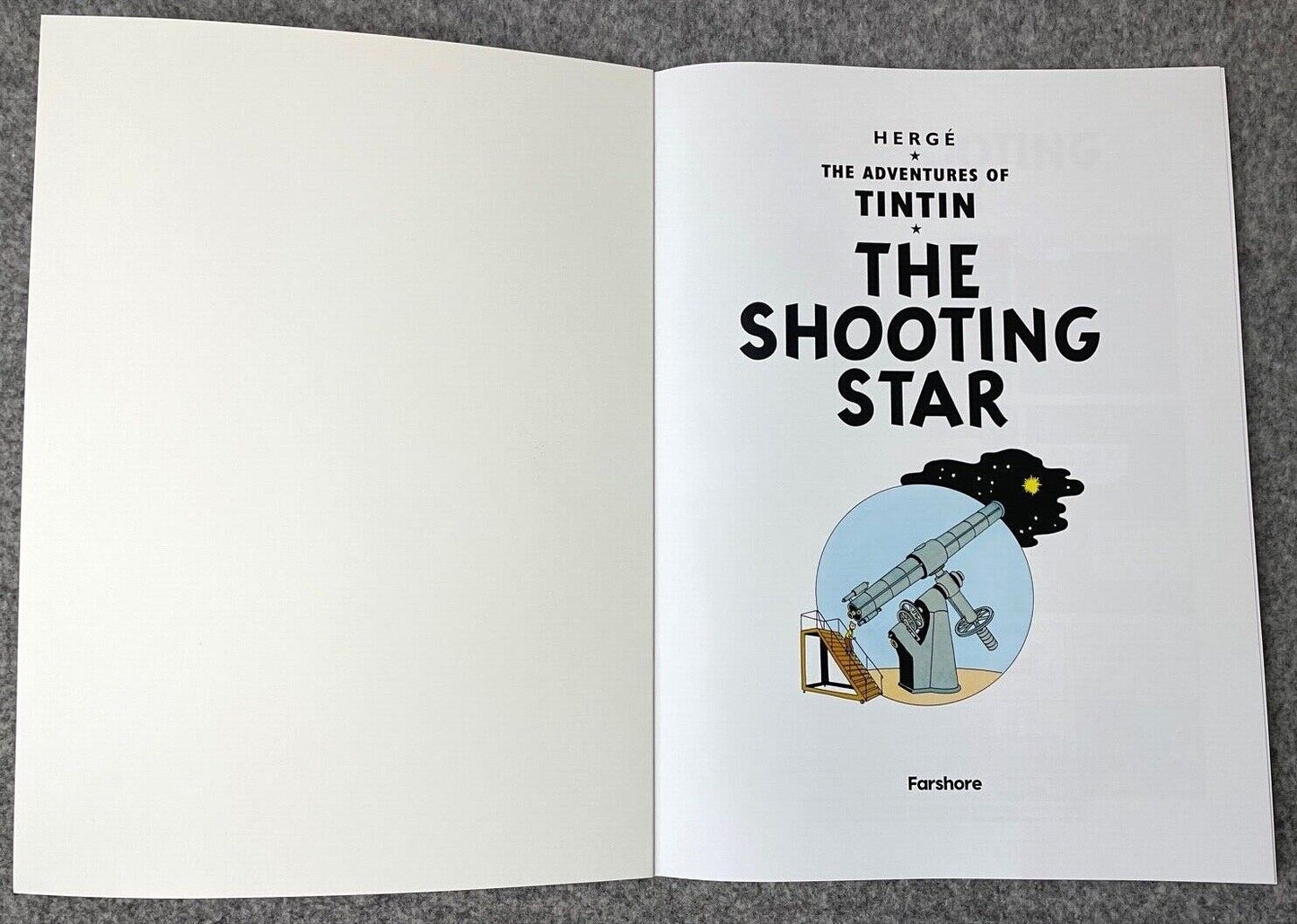 The Shooting Star - Tintin Farshore 2000s UK Edition Book Paperback Herge