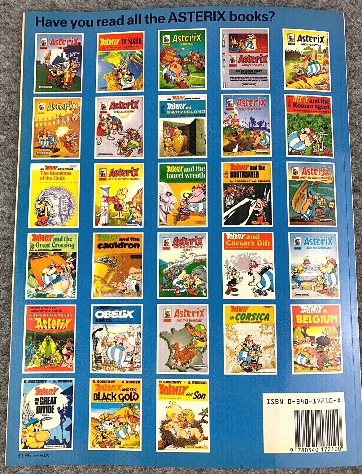Asterix The Gaul- 1970/80s Hodder/Dargaud UK Edition Paperback Book Uderzo